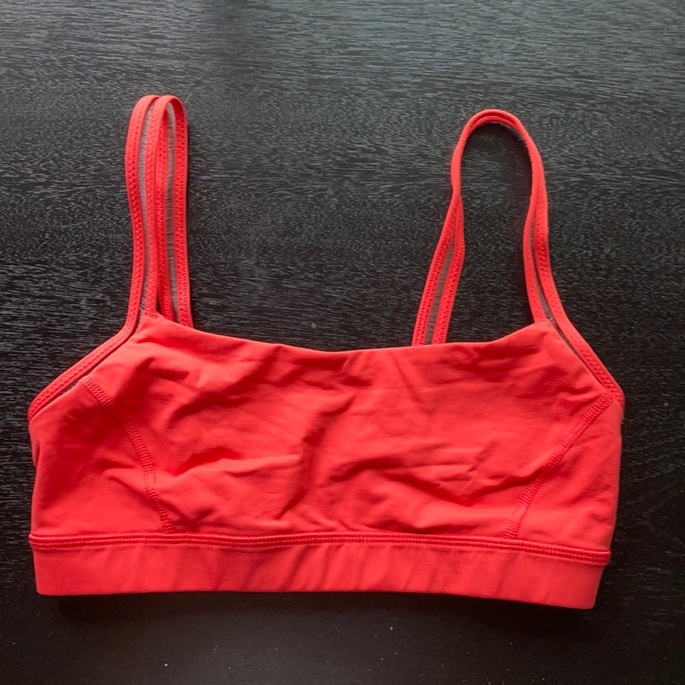 Lululemon Orange Yoga Sports Bra Light Impact Small